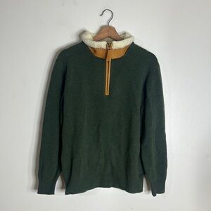 Orvis quarter zip pullover stowe sweater Lambswool Sherpa Gorpcore Sweater M